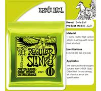 TEMU Juego de 6 cuerdas para guitarra eléctrica Ernie Ball Eagle Series 2221, 2223, 2239, 2222, 2220, 2240, aptas para estilos de rock, jazz, , duraderas, de bobinado , con respuesta de graves y de .
