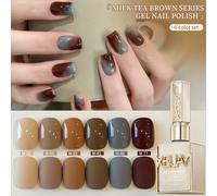 TEMU Juego de 6 esmaltes de uñas en gel de 15 ml, kits de esmalte en gel semipermanente para manicura, removible con , para LED, de uñas DIY, para salón en casa, regalo para mujeres