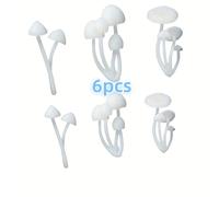 TEMU Juego de 6 mini modelos de hongos blancos - figuras de plantas 3D, adecuadas para hacer joyas DIY, artesanías de resina epoxi y , rellenos de resina epoxi.