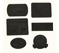 TEMU Juego de 6 parches negros bordados que se pueden planchar, ideales para ropa, equipo táctico, mochilas, sombreros y como adornos decorativos para pantalones y chaquetas