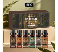TEMU Juego de 6 Piezas de Aceites Esenciales en Madera - Regalo para Ramadán, Difusor, Vela , Calentador de Cera y Recargable para Humidificador de para el Hogar y Coche