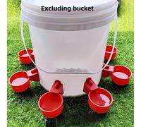 TEMU Juego de 6 piezas de dispensador de agua automático para mascotas con soporte, material PP , alimentador auto-llenante para gallinas, , aves, no requiere electricidad, sin batería.