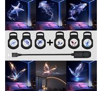 TEMU Juego de 6 piezas de luz proyectora , USB, luz de decorativa de proyección para decoración de habitación, con patrones de ballena, , medusa y , compatible con techo