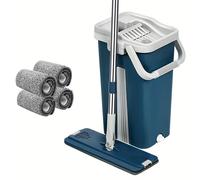 TEMU Juego de 6 piezas de para Fregona sin Manos con Cabezal de Fibra para Uso y Húmedo, 4 Microfibras Lavables