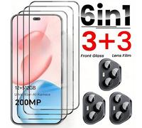 TEMU Juego de 6 piezas de vidrio templado - 3 piezas de pantalla + 3 piezas de protectores de lentes de cámara - Compatible con Honor 400/400 Pro/400 Lite - de 9H, ultraclaro, sin