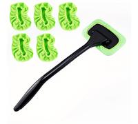 TEMU Juego de 6 Piezas, Herramienta de Limpieza para Parabrisas, Limpiador de Ventanas de Auto, 5 Paños Reutilizables para Interior de Auto, Cepillo para Limpieza de Autos Sucio
