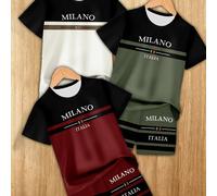 TEMU Juego de 6 piezas, moda para niños camiseta casual con estampado 3D y pantalones cortos -verano suéter delgado conjunto deportivo al ideal