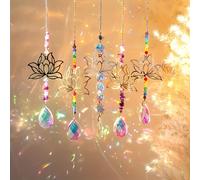 TEMU Juego de 6 piezas, para atrapaluces de lámpara de cristal de - Adornos de cuentas de rueda de chakra y de cristal, para exhibiciones en ventanas del hogar, decoraciones de boda y festivos
