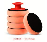 TEMU Juego de 6 piezas para encerar y pulir autos, de poliuretano con mango - kit manual cuidado limpieza vehículo