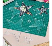 TEMU Juego de 6 Plantillas para Sábanas de Estrella, Material Acrílico Transparente, Múltiples Tamaños con Patrones Bordados, Accesorios Decorativos para Costura