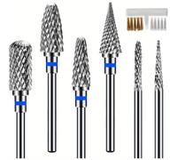 TEMU Juego de 6 puntas de amolado para uñas - Brocas eléctricas de acero de tungsteno de 3/32 de , profesionales para eliminar la piel , aptas para uñas de gel y uñas de de luz