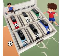 TEMU Juego de 6 Relojes de Fútbol - Pulseras Digitales Vitalidad para Hombres y Mujeres, Correa de TPU Duradera, Alimentadas por Batería - Regalo