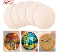 TEMU Juego de 6 Tablas Redondas de Madera en - Ideales para Pirograbado, Pintura Manual, Tallado, Decoración del Hogar, Arreglos Festivos y Proyectos DIY para Mejorar tu