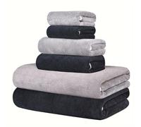 TEMU Juego de 6 toallas de microfibra súper , 2 toallas de baño 27 x 55 pulgadas, 2 toallas de 13 x 30 pulgadas, 2 paños faciales x pulgadas, secado rápido, absorbente y , set multiusos para el baño