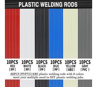 TEMU Juego de 60 Varillas de Soldadura de Plástico - Varillas de Soldadura Multicolor de PVC, ABS, PP, Herramientas Industriales Duraderas para Reparaciones y Proyectos DIY