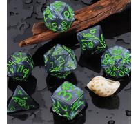 TEMU Juego de 7 Dados DND - Diseño con de , Dados Poliédricos para Juegos D&D, Ideal para Colección de Dados o como Regalo (Halloween, Navidad, Pascua)