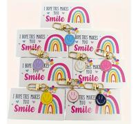 TEMU Juego de 7 Llaveros de Felices y Alegres - Llaveros de Metal Coloridos con Tarjetas, Ideales para Carteras y Bolsos, Estructura Metálica Duradera, Idea de Regalo para Monederos