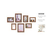 TEMU Juego de 7 marcos de fotos para collage, marcos de madera para fotos familiares, escaleras, pared de fotos creativas, 5 pcs (9cmx13cm) + 2 pcs (13cmx18cm) (7 piezas de )