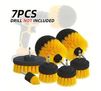 TEMU Juego de 7 piezas de accesorios para cepillo de taladro | Reutilizable, plástico duradero, adecuado para limpieza , coches, cocinas, baños y limpieza diaria del hogar