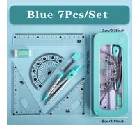 TEMU Juego de 7 Piezas: Regla, Triangular, Transportador y Cuerda de Goma - Material Escolar para Matemáticas y Escritura - Suministros