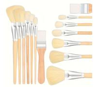 TEMU Juego de 7 Pinceles Versátiles de Cerdas de - para Mopa en Acuarela Acrílica y Pintura al Óleo - Brocha Mezcladora para Facial Corporal