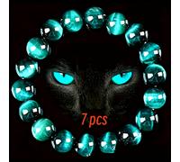 TEMU Juego de 7 Pulseras de Azul, Regalo de Cristal Artificial Moderno para Hombres y Mujeres de Todas las Edades - Significado de y para Familiares y