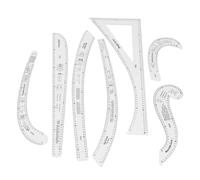 TEMU Juego de 7 reglas de costura acrílicas, diseñadas para la de patrones con curva francesa y para costuras, ideal para principiantes, diseñadores y .