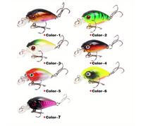 TEMU Juego de 7 señuelos de pesca tipo pececillo de 45 mm y 3.8 g, crankbait, duro, wobbler artificial de superficie para , accesorios de pesca con de Japón