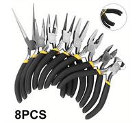 TEMU Juego De 8 Alicates De Joyería Mini, Alicates De Punta Redonda Y Curva, Kit De Herramientas Para Manualidades DIY