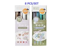 TEMU Juego de 8 Bolígrafos de Gel en Colores, Plástico Secado Rápido Punta Media, Tinta Colorida con Temática para Diarios, Garabatear y Dibujar, Ideal para Regalos