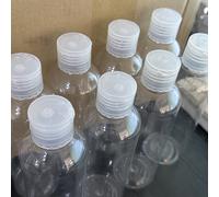 TEMU Juego de 8 botellas de viaje portátiles de 200 ml - 6.7 oz con tapas de disco para champú, acondicionador y loción - Artículos de baño prácticos