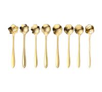 TEMU Juego de 8 Cucharas de Flores, Cucharilla Pequeña para Café, Cucharas Adorables para Helado y Postres, Cucharas de Acero Inoxidable Plateadas y Doradas para Café y Té