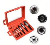 TEMU Juego de 8 extractores de tornillos resistentes para quitar tornillos dañados, con diseño de manual y estuche de almacenamiento para una fácil organización