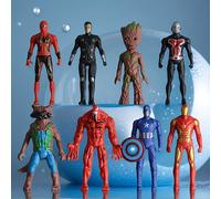 TEMU Juego de 8 figuras de Marvel Avengers: Capitán América, Spider-Man, Iron Man, Venom y modelos de Groot y Árbolito