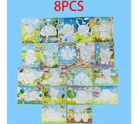 TEMU Juego de 8 Pegatinas EVA Foam 3D - Proyecto DIY para Niños | Pintura Artística Desechable, Práctica Creativa de Dibujo, ¡Regalo para Halloween y Navidad!