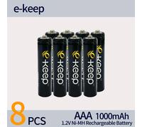 TEMU Juego de 8 piezas, Batería Recargable Ni-MH e-keep 1.2V AAA R3 1000mAh. Duradera y de Larga Duración. Para Control Remoto, Despertador, Timbre, Gamepad, Linterna