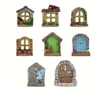 TEMU Juego de 8 Piezas de Accesorios para Jardín del Mundo de Cuentos de , Decoración de Puerta y Ventana Elfo con Escultura Bonsái - Artesanías de Flores para Miniaturas y Paisajes en Miniatura