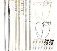 TEMU Juego de 8 piezas de Cadenas para Gafas de Estilos Diferentes para Mujeres y Hombres, Correa de Llavero Antideslizante Elegante para Gafas, Accesorios para Mascarillas y Retención de Gafas