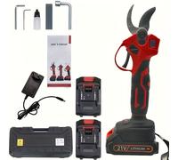 TEMU Juego de 9 accesorios que tijeras eléctricas inalámbricas de litio, tijeras de podar eléctricas con 2 baterías de 1500mAh, 40mm, pantalla, motor sin escobillas para jardinería, huertos, viñedos.