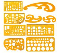 TEMU Juego de 9 Plantillas Arquitectónicas, Plantillas de Dibujo , Curvas Francés y Plantillas de Regla, Plantillas de Dibujo para y Oficina en Dibujo