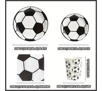 TEMU Juego de 96 Piezas para Fiestas con Temática de Fútbol, Platos Desechables, Vasos y Servilletas de Papel, Ideal para Decoración de Halloween, Navidad