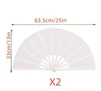 TEMU Juego de abanicos de sublimación grandes de 25 pulgadas - elegante plegable con plástico duradero, para fiestas, vacaciones y manualidades, de manualidades | decorativo | portátil, plegable