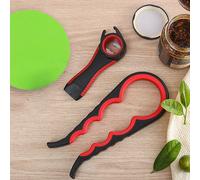 TEMU Juego de abridor de botellas y tarros, abridor de tarros 4 en 1, abridor de botellas 5 en 1, alfombrilla de silicona antideslizante, de plástico resistente y silicona, práctico y fácil de usar -