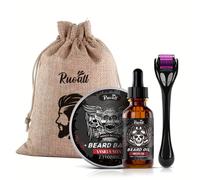 TEMU Juego de Aceite y para Barba Hombre, Microneedle <0.25mm - Cuidado Pre- y Post-Afeitado para una Barba e Hidratada | Sin Grumos | Mejora la | Regalo