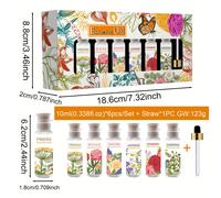 TEMU Juego de Aceites Esenciales, de Regalo de 6 Piezas de 10ml (0.338fl.oz) con Solubles en Agua y 1 Frasco Contagotas con Aromas , Lavanda, Sakura, y Fresa, Ideal para o Navidad