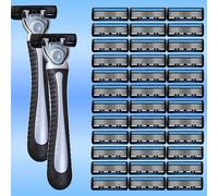 TEMU Juego de Afeitadora Manual de 6 Capas para Hombres, 2 y 36 Cabezales de Repuesto - ¡ para el Cuidado Facial Diario!