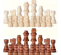 TEMU Juego de ajedrez grande de calidad, 32 piezas, superficie , diseño , adecuado para juegos de mesa y entretenimiento en , mayores de 14 años, color beige y marrón (sin tablero incluido)