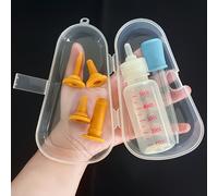 TEMU Juego de Alimentación para Gatitos y Cachorros Recién Nacidos - Biberón para Mascotas con Estuche Transparente, Limpio y Portátil