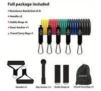 TEMU Juego de Bandas de Resistencia, Bandas de Ejercicio con Anclaje para Puerta, , Bolsa de Transporte, Correas para Tobillos de Piernas para Entrenamiento de Resistencia, Físico, Ejercicios en Casa