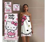 TEMU Juego de baño Sanrio Hello Kitty de microfibra de 400Gsm, 3 piezas, toallas absorbentes con diseños , toallas de piscina que deshacen, decoración de baño súper , toallas de playa